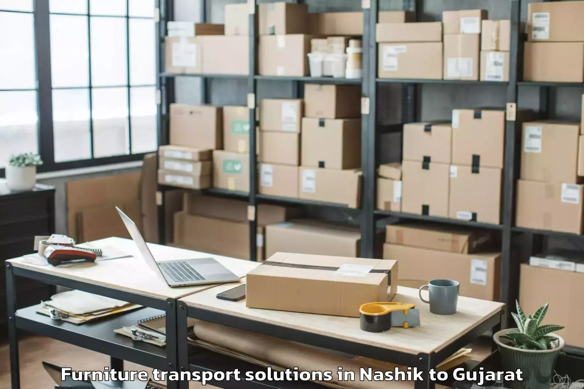 Book Nashik to Botad Furniture Transport Solutions Online